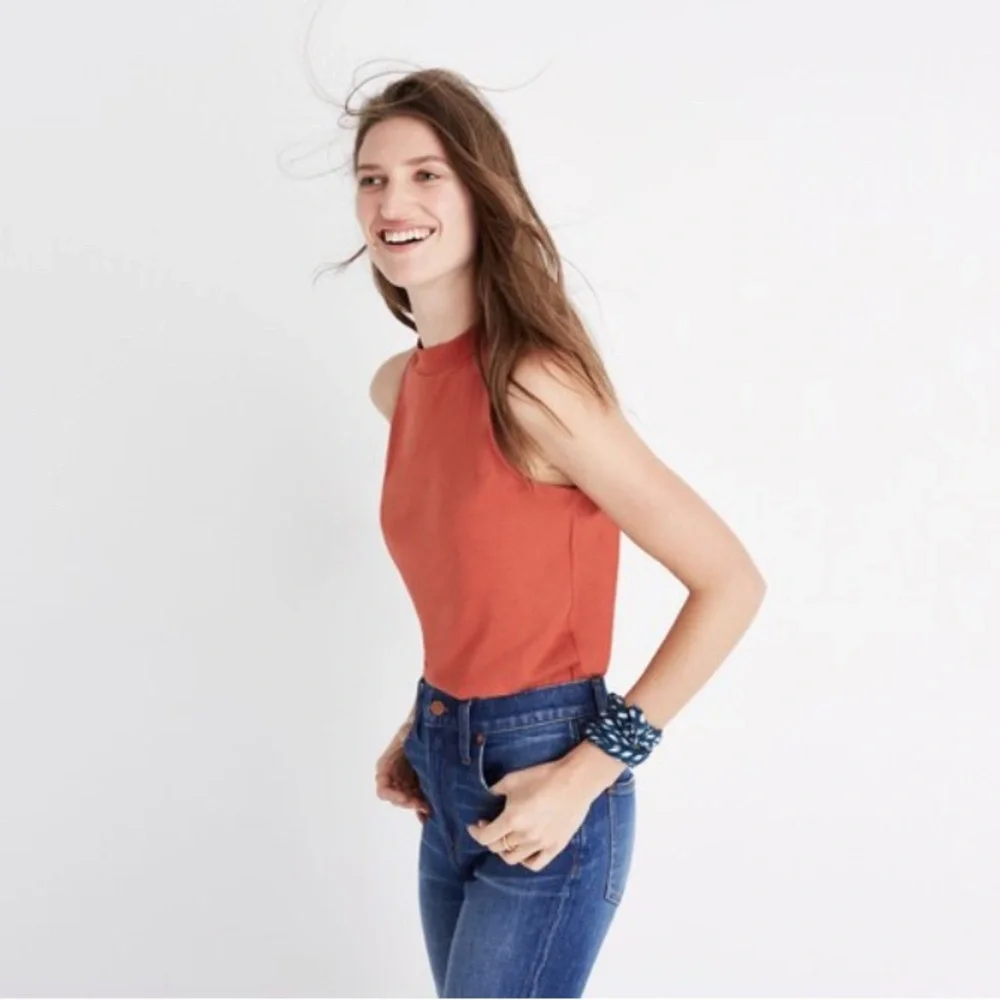 MADEWELL Mockneck Shirttail Tank Top Sleeveless XS 0 - Picture 3 of 9